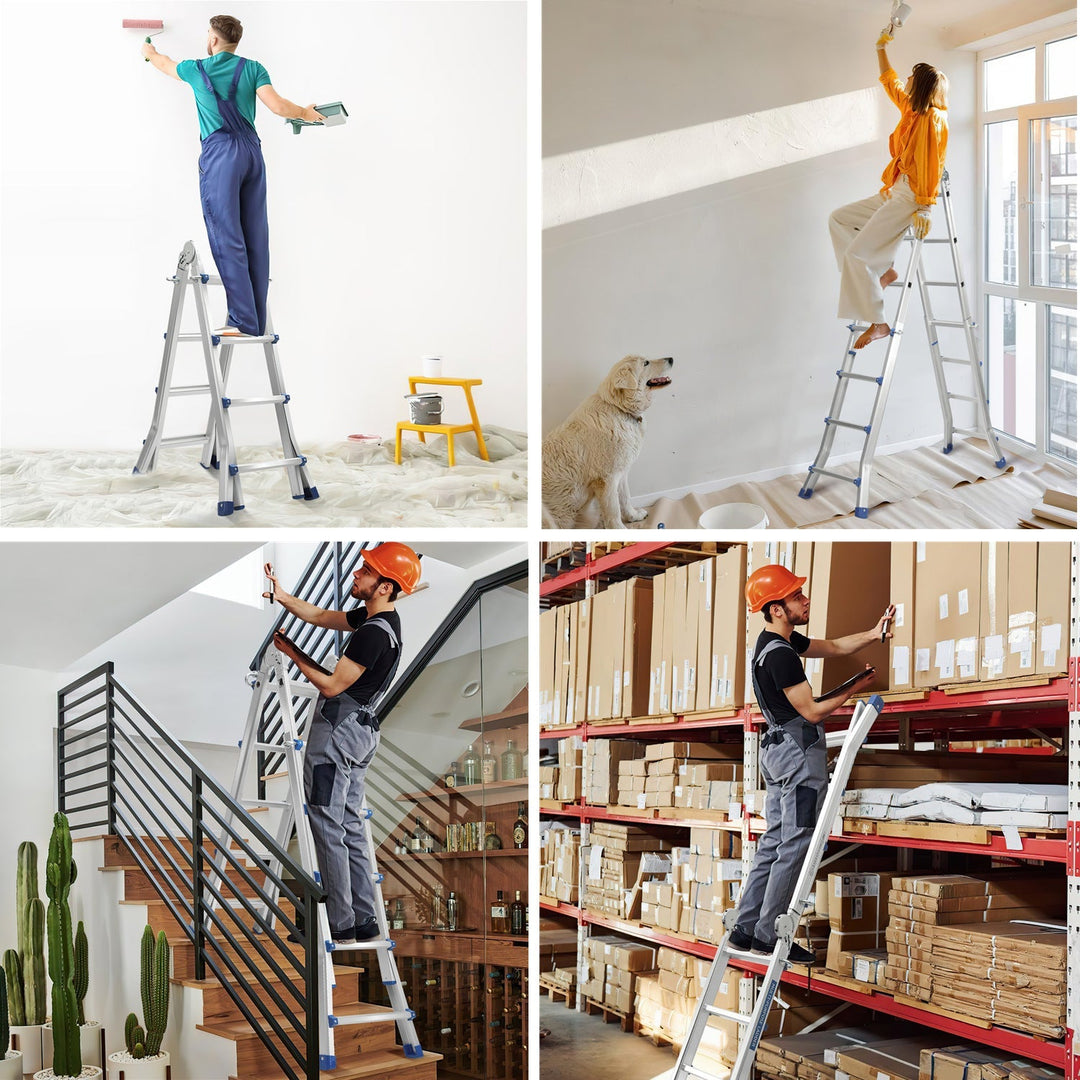 Teleskopstige Multifunksjonsstige 3 i 1 Aluminiumsstige | Skanto