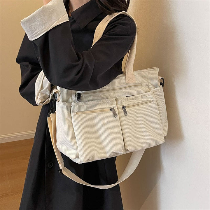 Skanto | Ensfarget Cordfløyels Tote Bag
