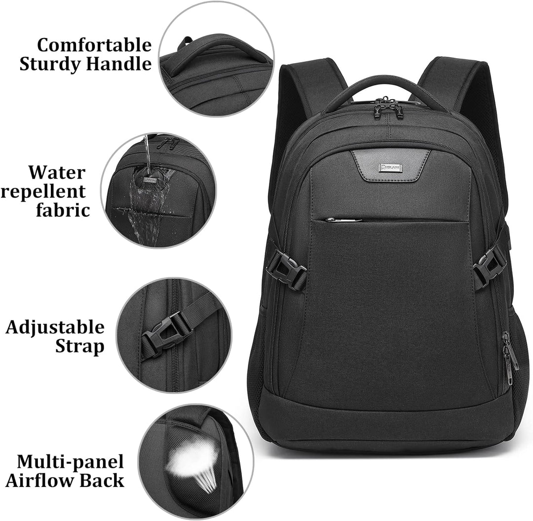 Vanntett reise laptop ryggsekk med USB-port og organisert lagring | Skanto