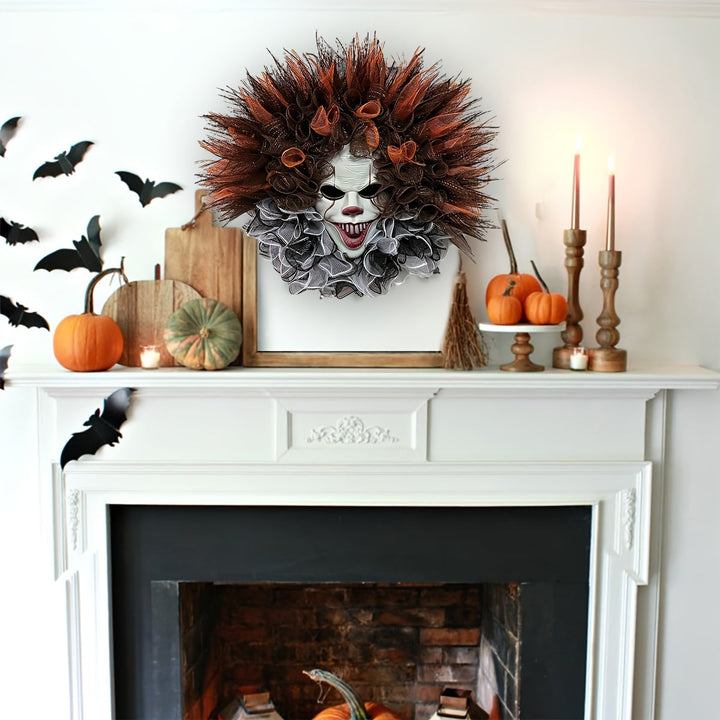 Skanto | Halloween Skummel Klovn Nettkrans | Eklete Dørdekor