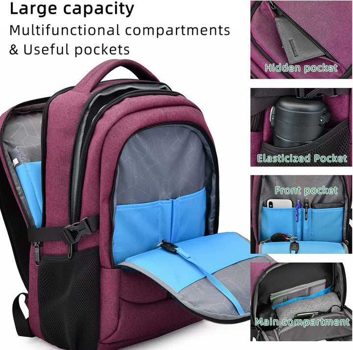 Vanntett reise laptop ryggsekk med USB-port og organisert lagring | Skanto