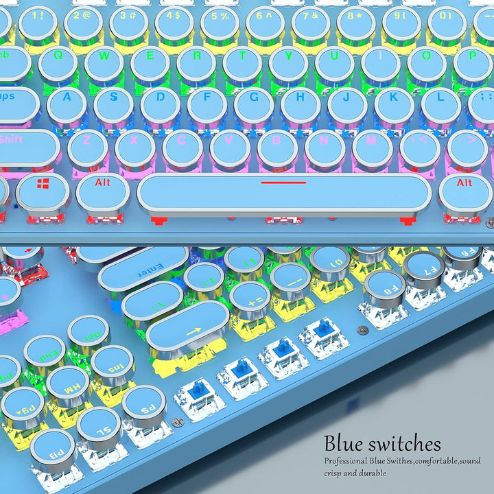 Skanto | 87-Tast Mekanisk Gaming Tastatur RGB Bakgrunnsbelyst Blå Bryter