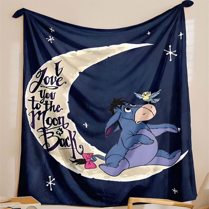 Skanto | Mykt fleeceteppe med Eeyore-design - Tilgjengelig i flere størrelser for alle årstider