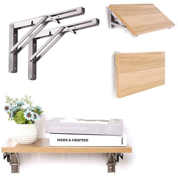 Sammenleggbar brakett | 2 sett tykk rustfritt stål sammenleggbar bordbrakett | Skanto