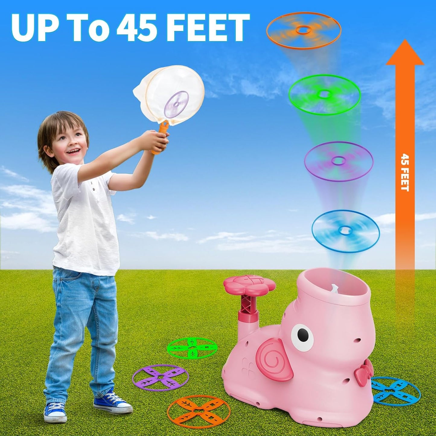 Norvo | AirZoom Launcher | Bring play fun to new heights - Flying Saucer Lekesett