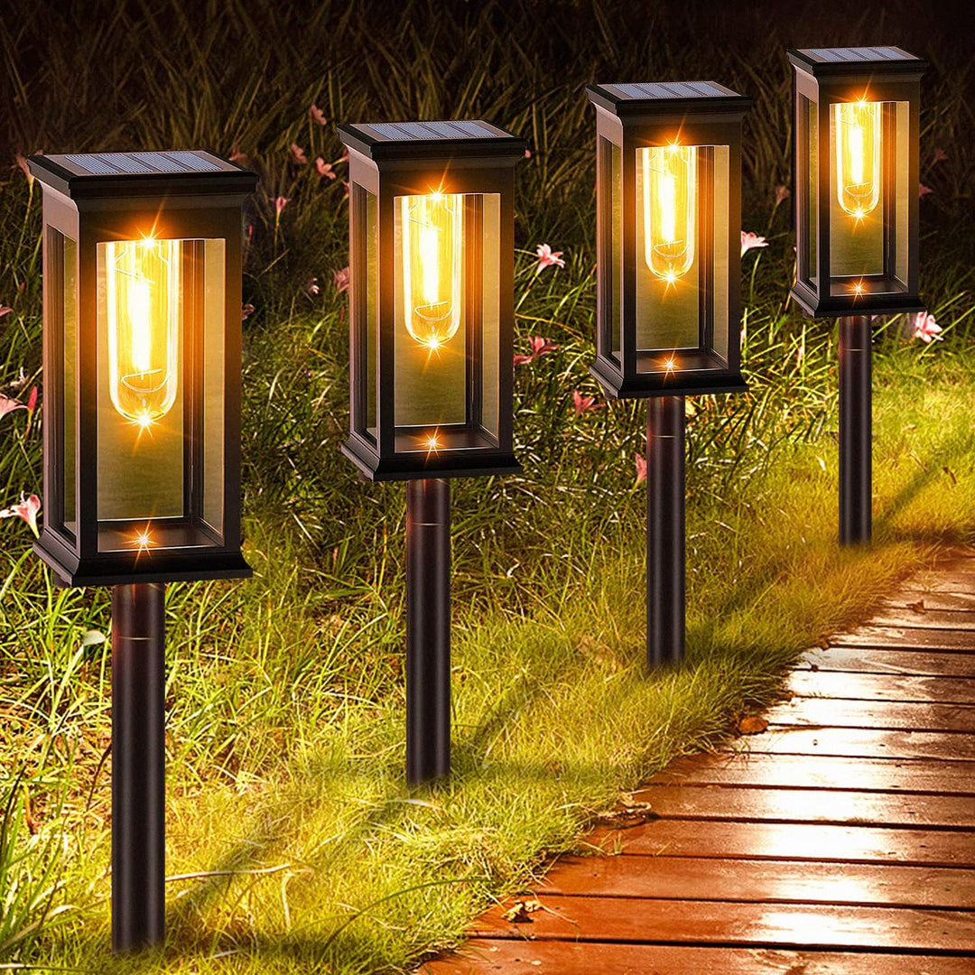 Skanto | Solhage Veibelys | Automatisk Dusk Sensor | IP65 Vanntett | Varm Hvit LED | 12t Driftstid | Sett med 2