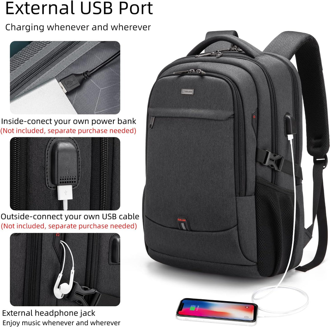 Vanntett reise laptop ryggsekk med USB-port og organisert lagring | Skanto