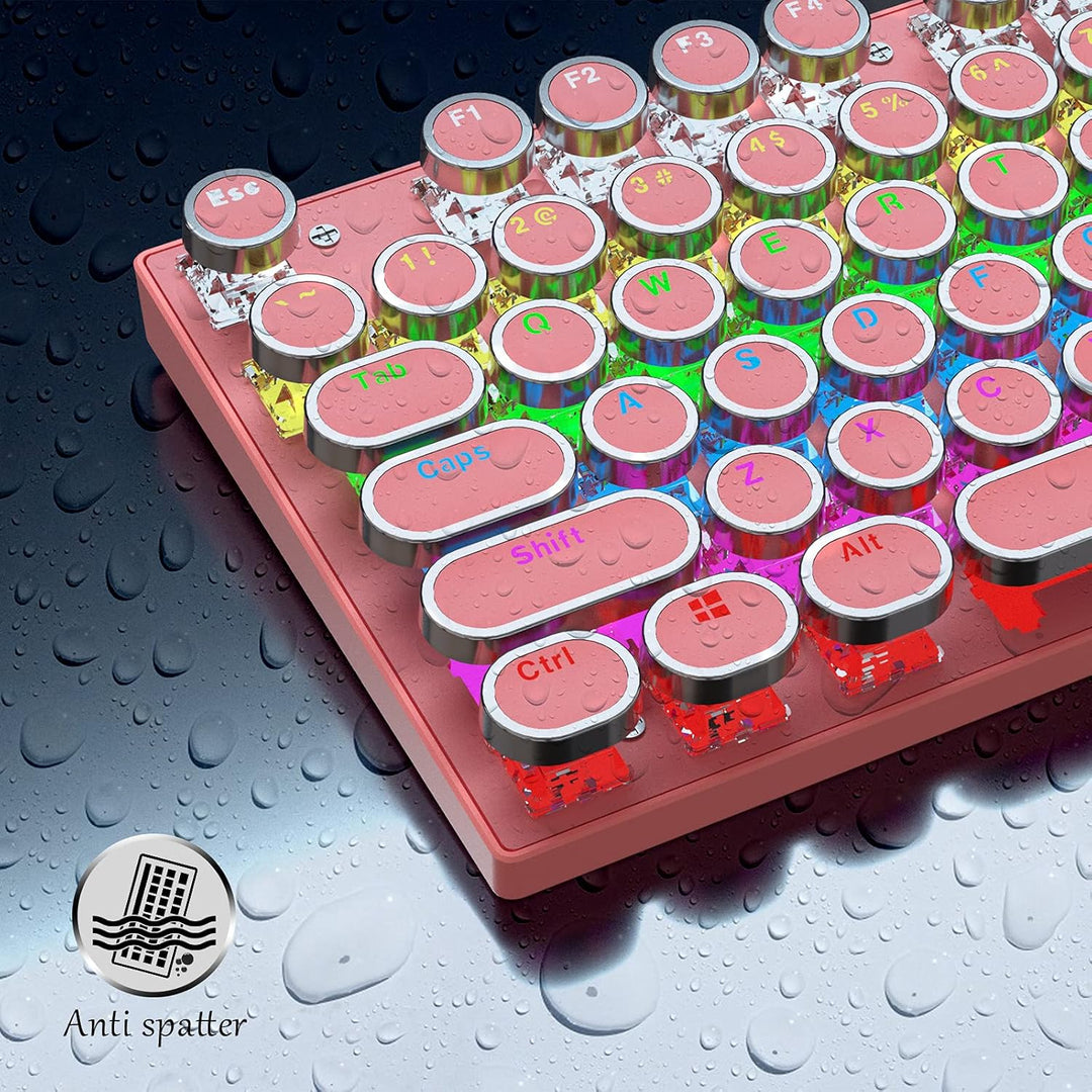 Mechanische Gaming-Tastatur med 87 Tasten, RGB-Hintergrundbeleuchtung og blauen Schaltern