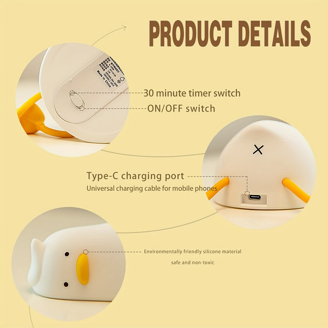 Skanto | Sleeping Duck Lampe - Oppladbar Dimmbar Silikon Nattlys
