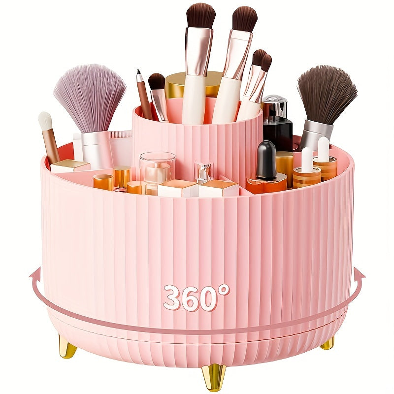 Skanto | GlamSpin – 360° Rotasjon Sminke & Skrivebordsorganisator med 5 Rom