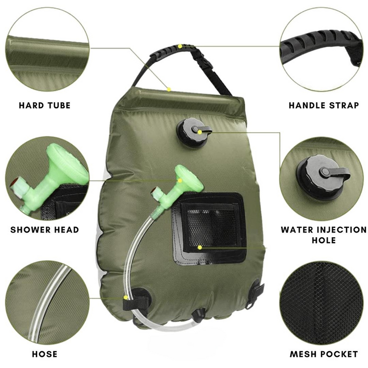 SolarFlow Bærbar Dusj — Opplev varmt frihet og friskhet uansett hvor eventyret kaller | Skanto