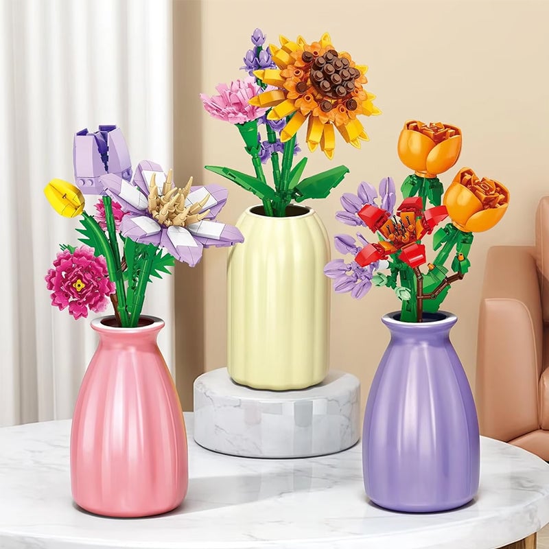 Norvo | Blomsterbukett Byggekloss Jule Advent Kalender Sett - Julegave