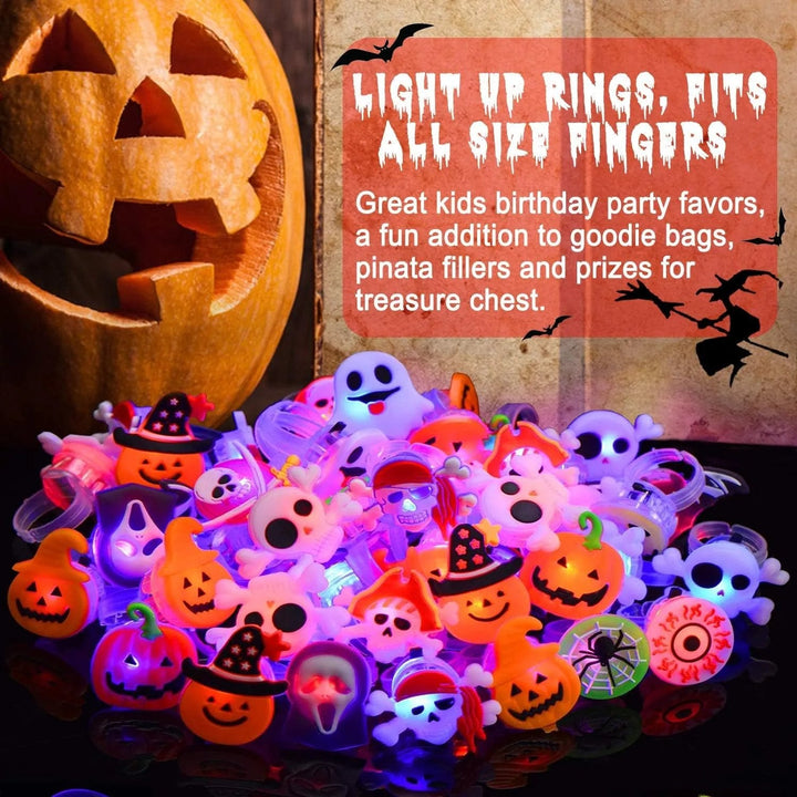 Skanto | LED Lyskilde Halloween Glødende Ring - Sett med 50stk
