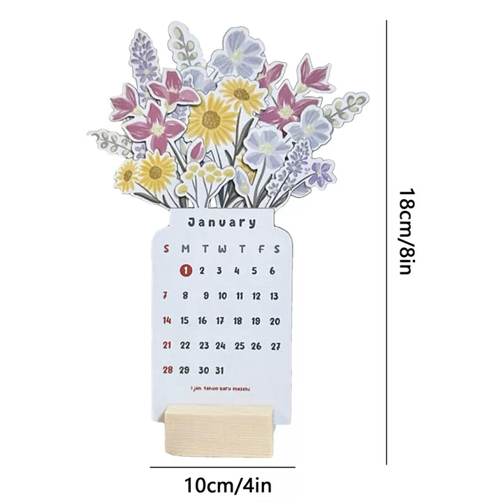Skanto | 2025 Bloomy Flowers Skrivebords kalender Dekorativ & Funksjonell Planlegger