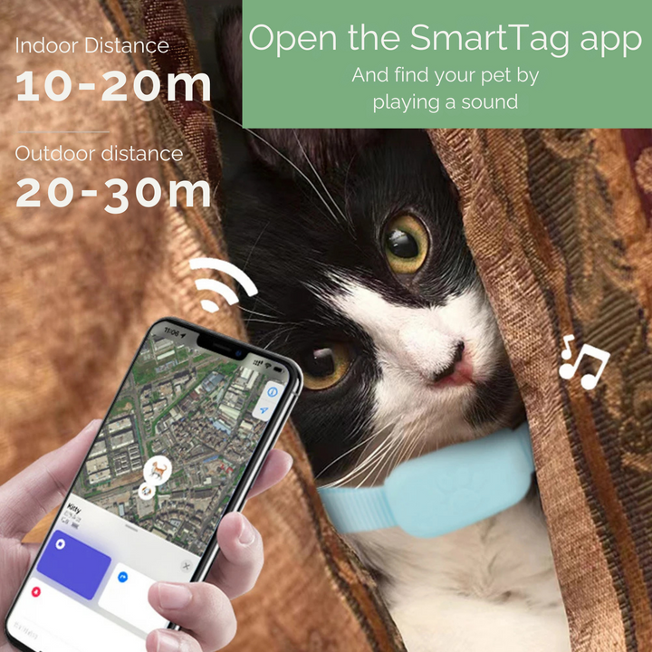 Skanto | AnimalTracker Mini – Smart hunde- og katte Bluetooth halsbånd tracker
