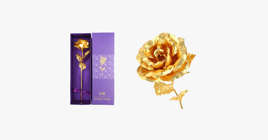 Skanto | 24K gullbelagt ekte rose med gaveeske