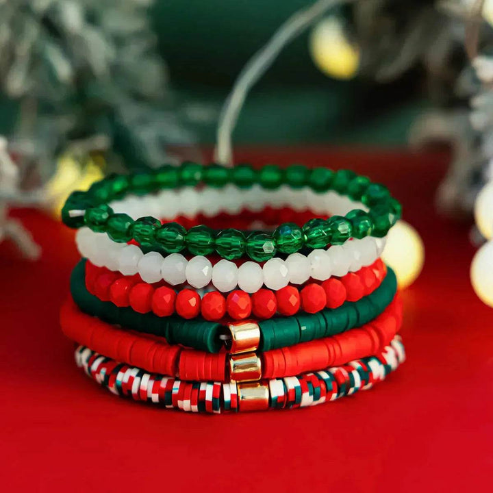 Skanto | Jule Polymer Leire Farge Armbåndsett Xmas gaveidé