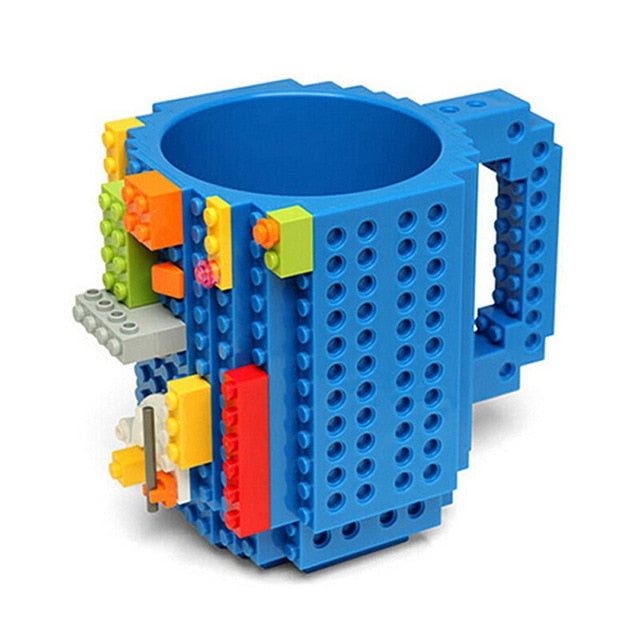 Norvo | 350ml Kreativ Lego Kaffe Kopper silikon rustfritt stål Reise Barn Voksen Bestikk Drikke Servise Sett for Barn