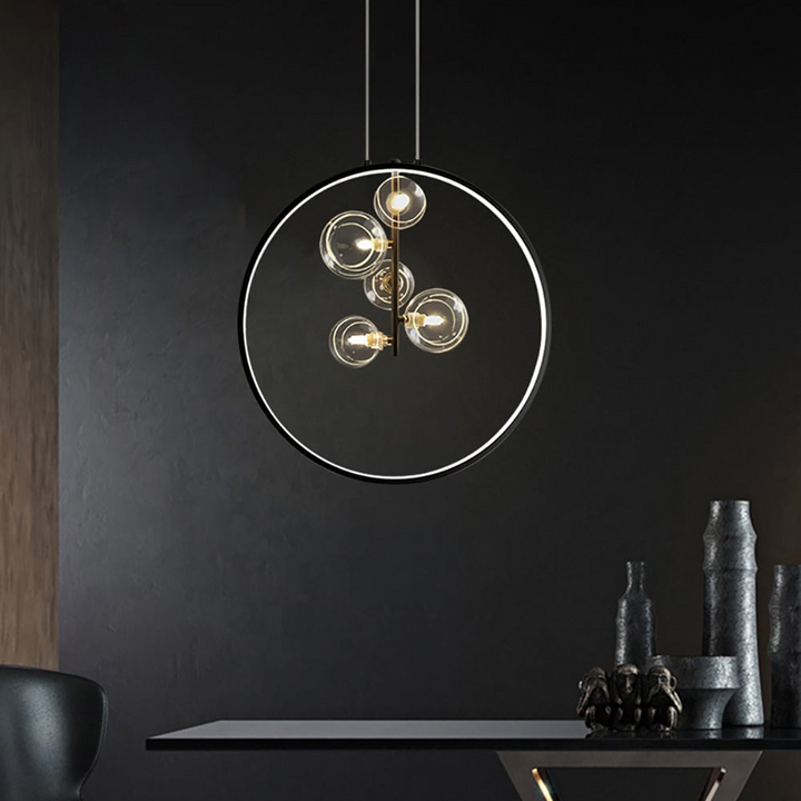 Skanto | Minimalistisk Glass Ball Pendellampe Svart