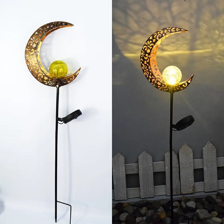 Skanto | Solhagen Lys laget av Metall – Vanntett LED Design i Måne, Flamme, Sol eller Stjerneform