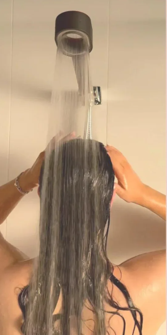AquaGlow Beauty Filter Dusjhode – Høyt trykk, vannbesparende og renset dusjing – rund håndholdt modell Skanto