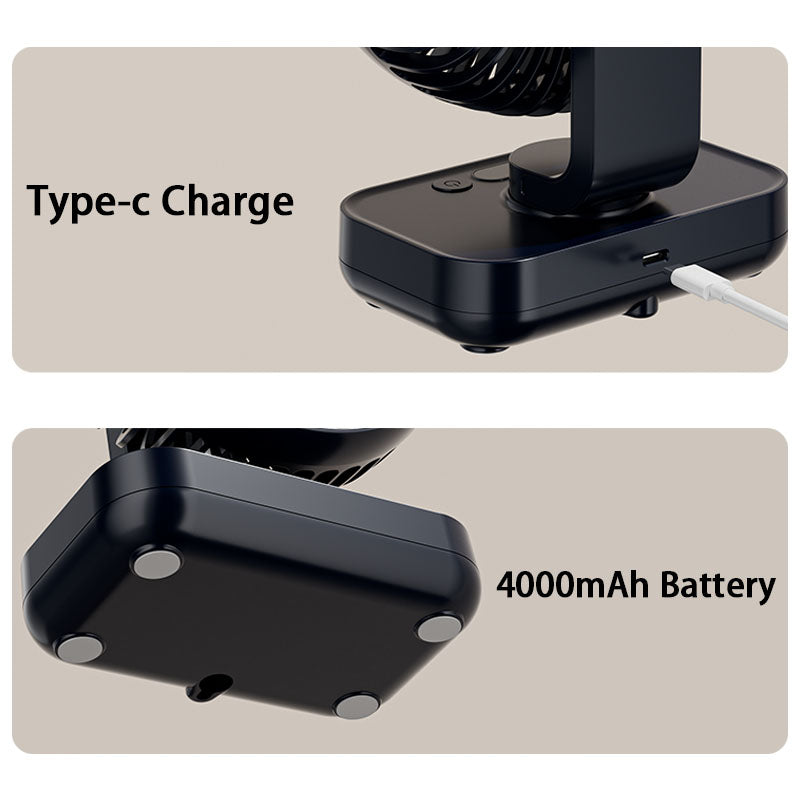 Bærbar oppladbar USB-bordvifte med 4 hastigheter | Skanto