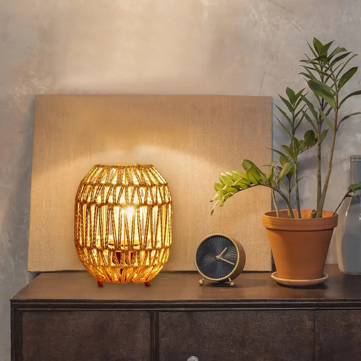 Boho Rattan Lampe Skanto