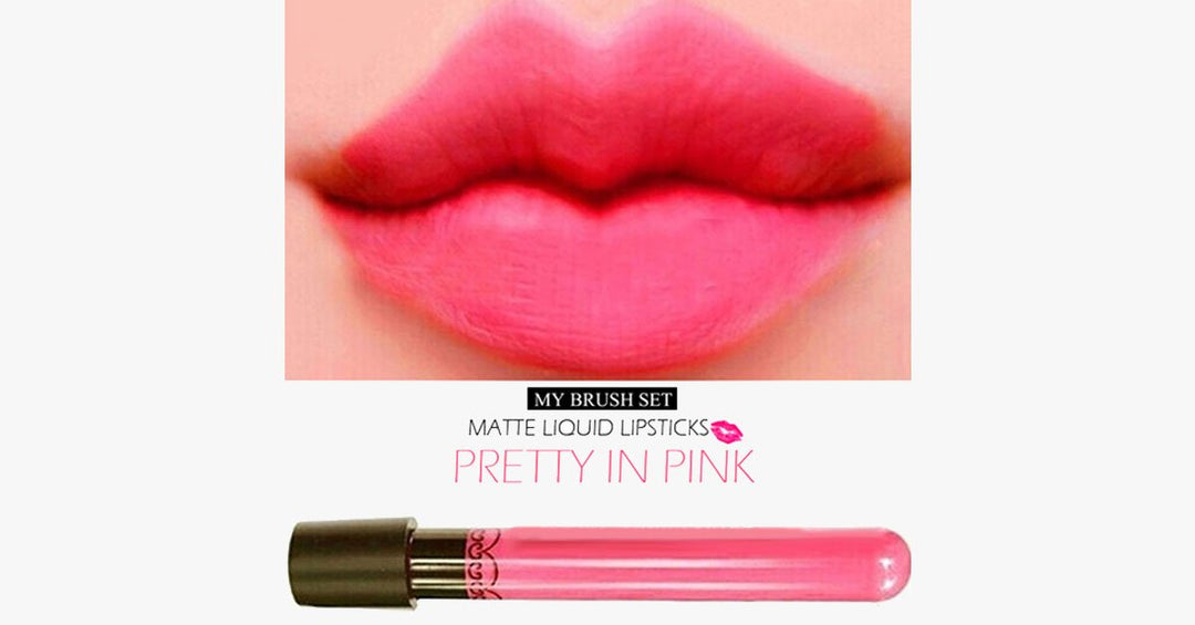 Skanto | Leppestift i Pretty Pink - Vanntett & Matt Flytende - Enkel & Holdbar - Varer i Opptil 8 Timer - Gir Et Bedre Utseende!