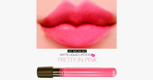 Skanto | Leppestift i Pretty Pink - Vanntett & Matt Flytende - Enkel & Holdbar - Varer i Opptil 8 Timer - Gir Et Bedre Utseende!