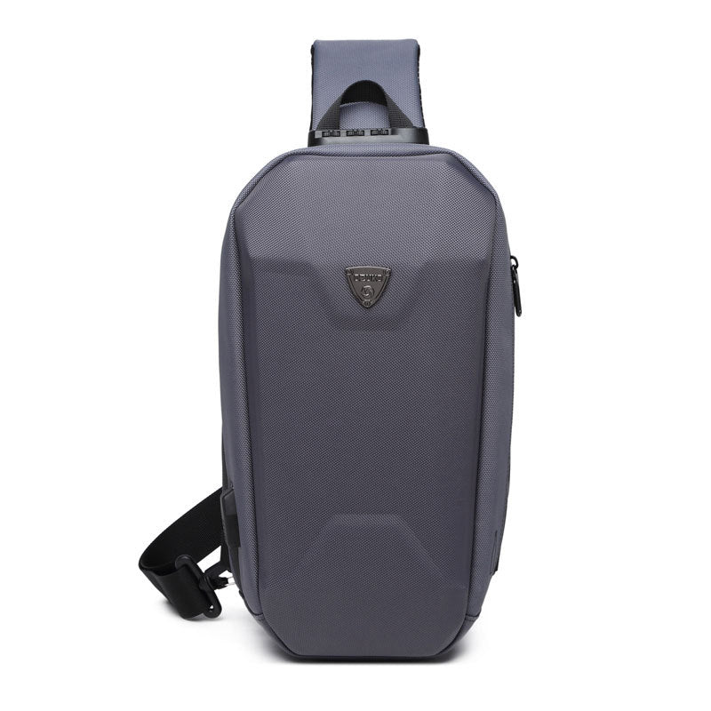 Skanto | Hard Shell Sling Bag med lås, USB-port, vanntett materiale, tyverisikre glidelåser