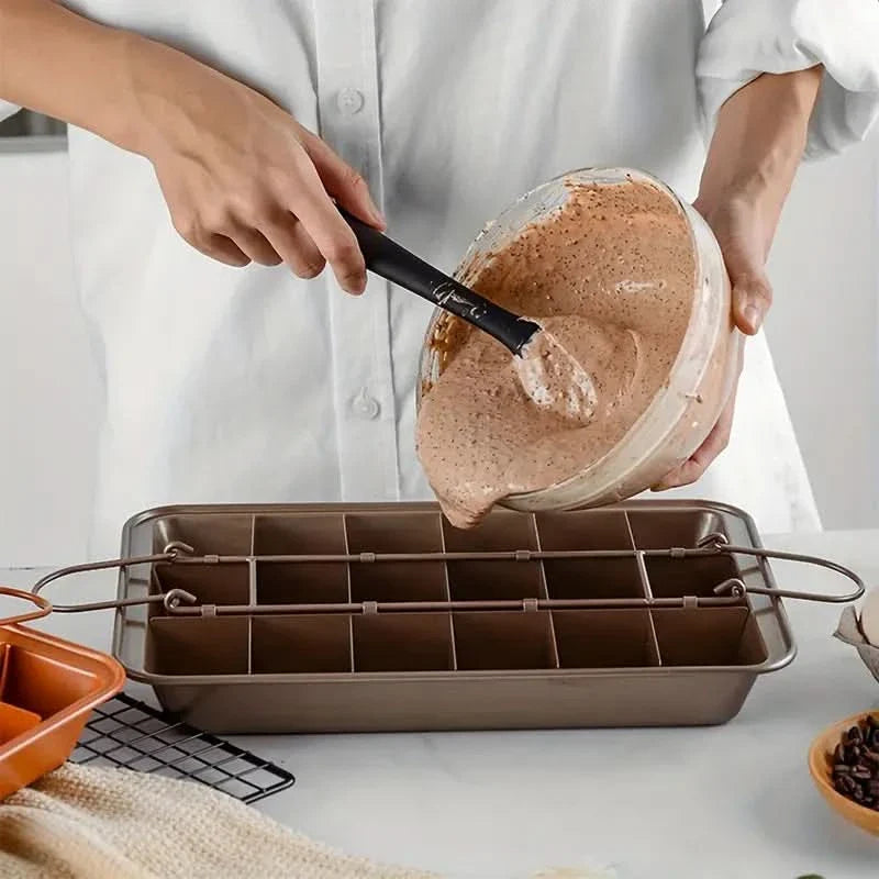 Skanto | Non-Stick Brownie Pan med 18 Skiller Aluminium Bakeware