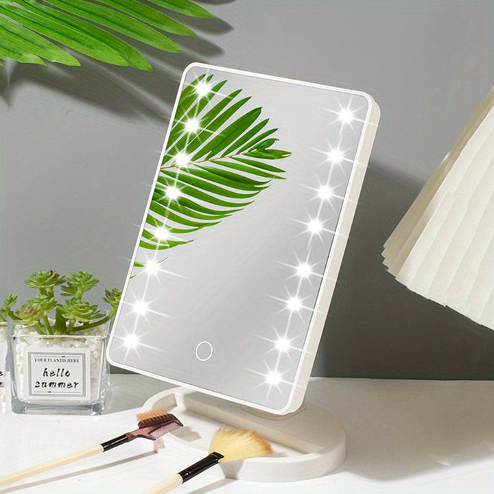 GlowPerfect - Bærbart Sminkespeil med 16 LED-lamper Skanto