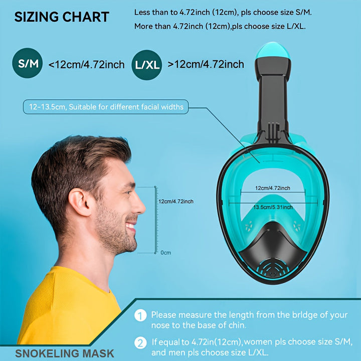 Full-face snorkelmaske med 180° synlighet | Skanto