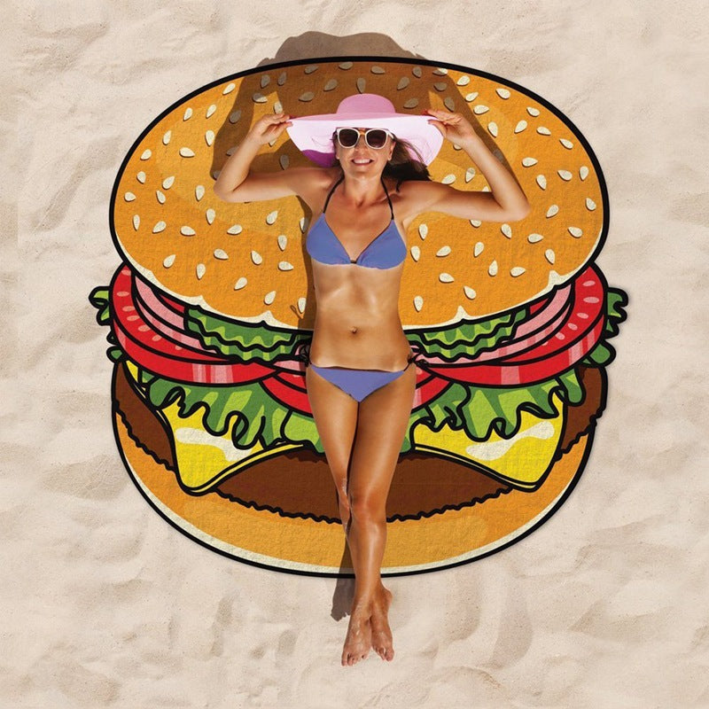 Dame stor strandligger med Hamburger-design Skanto