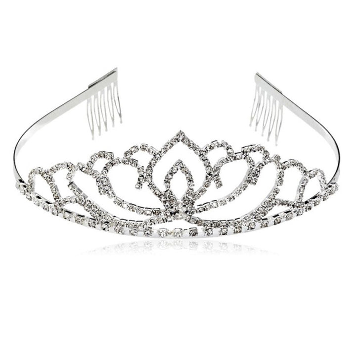Dame Elegant Strass-Tiaras med blomsterdesign Skanto