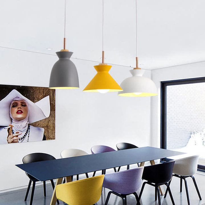 Skanto | AuroraLite Nordic Pendant Lamp | Metal Design | 1-Light | Modern Color Options