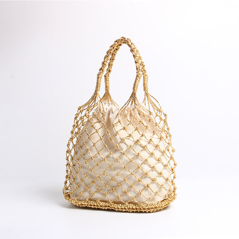 Hand-knotted net bag with luxurious lining Skanto