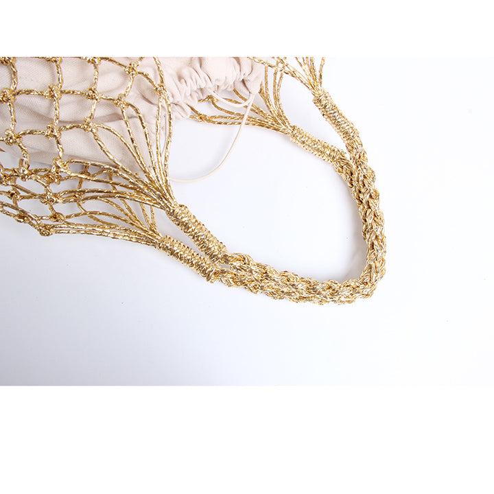 Hand-knotted net bag with luxurious lining Skanto