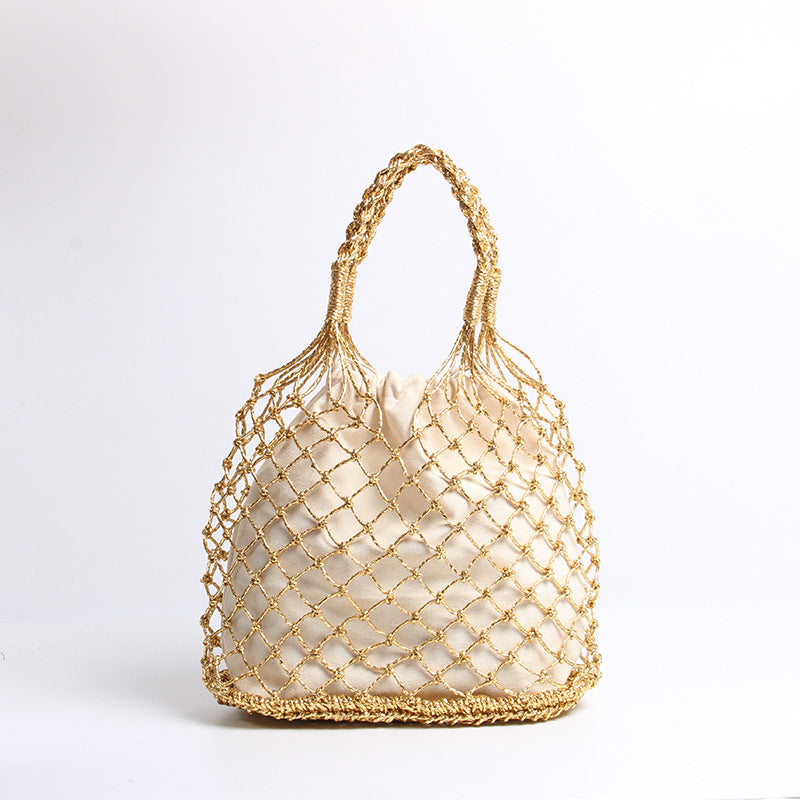 Hand-knotted net bag with luxurious lining Skanto