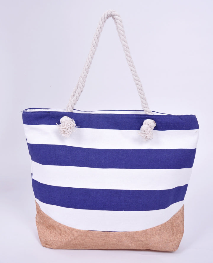 Romslig strandbag med maritimt ankerdesign Skanto