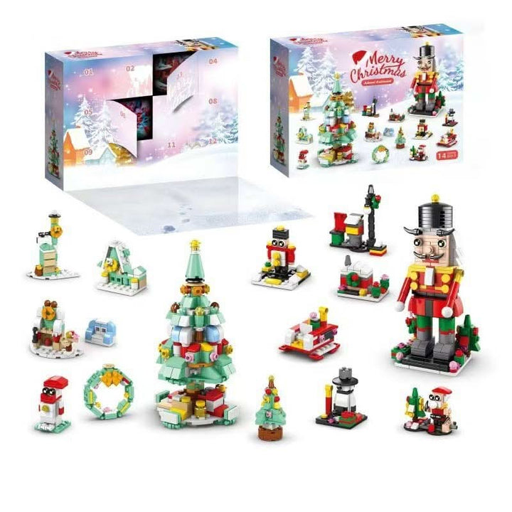 Skanto | Kreativ adventskalender med 12 byggeklosser for moro med juletre