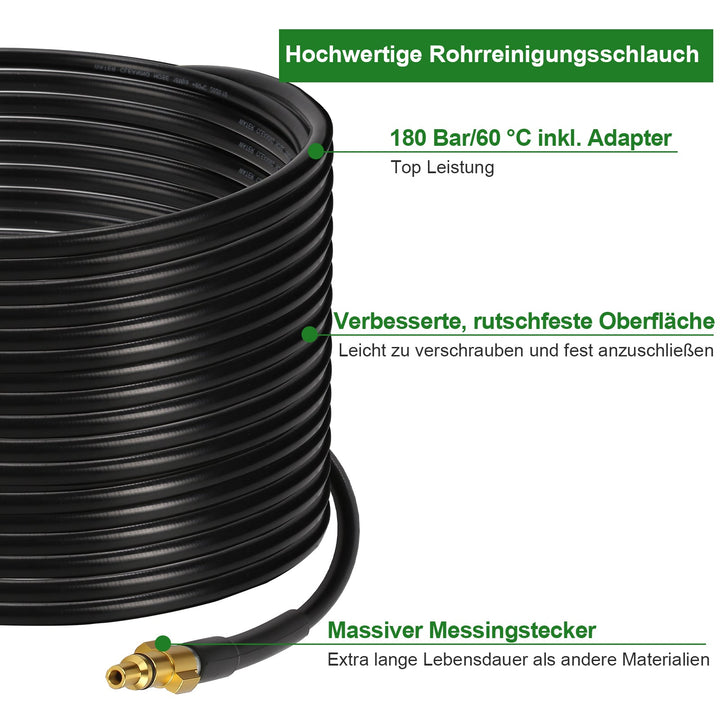 Rør rengjøringsslange 10m-30m 180 bar | Skanto