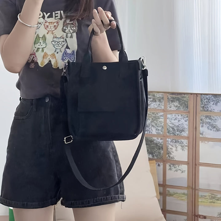 Skanto | UrbanEase Canvas Slingbag – Hvit skulderveske med magnetlås og justerbar stropp