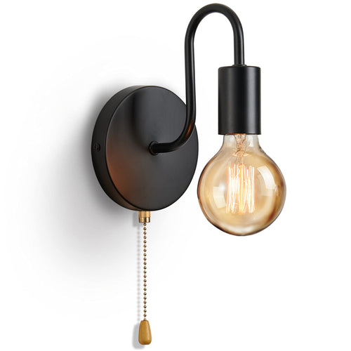 Nordisk industriell vegglampe i svart jern for moderne dekor | Skanto