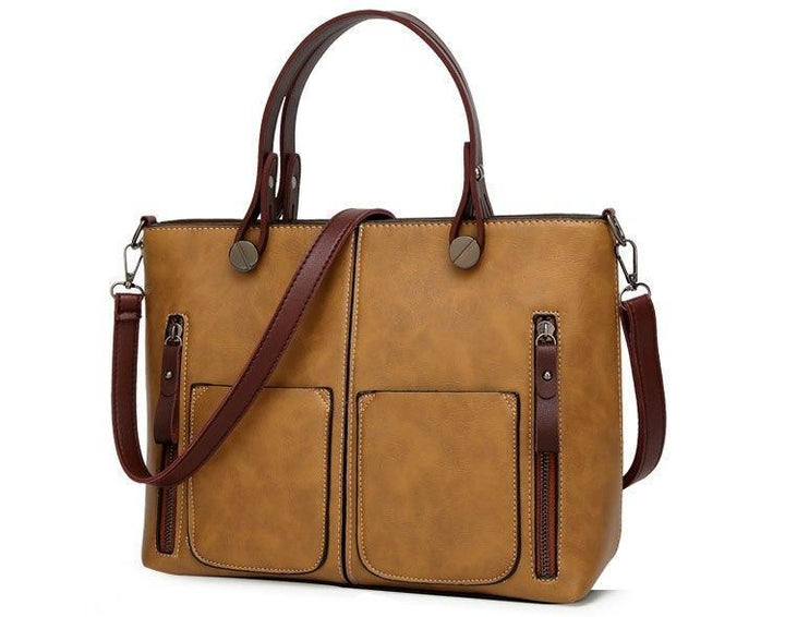 Cera - Dobbel Frontlomme Vintage Tote Håndveske | Skanto