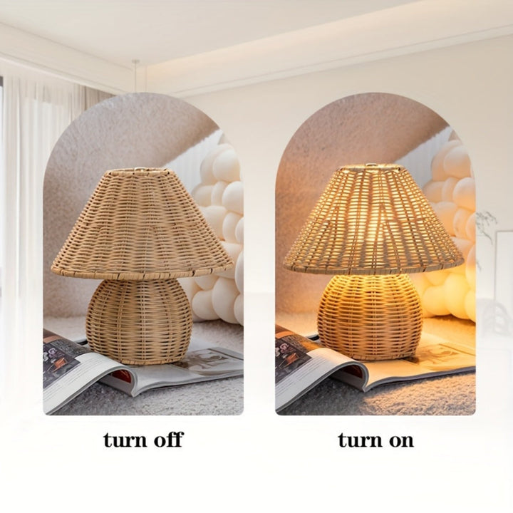 Skanto | Noya Rattan Bordlampe Hjem Dekor