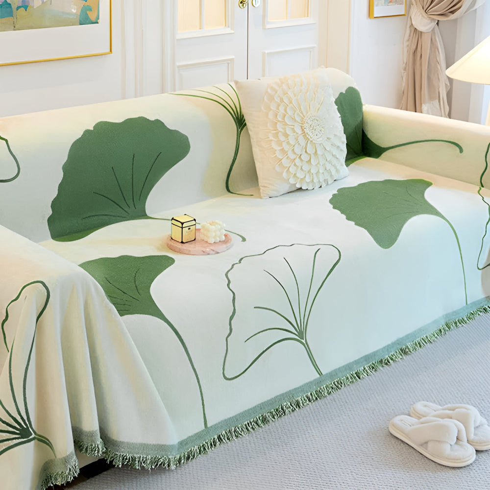 Skanto | Pastoral Stil Ginkgo Blad Sofa Trekk