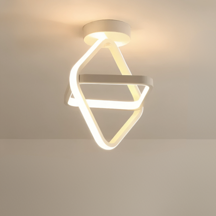 Moderne LED Taklampe 18W | Kreativ Design med 2 Ringer | Energivennlig Belysning for Stue & Kontor 24 cm | Skanto