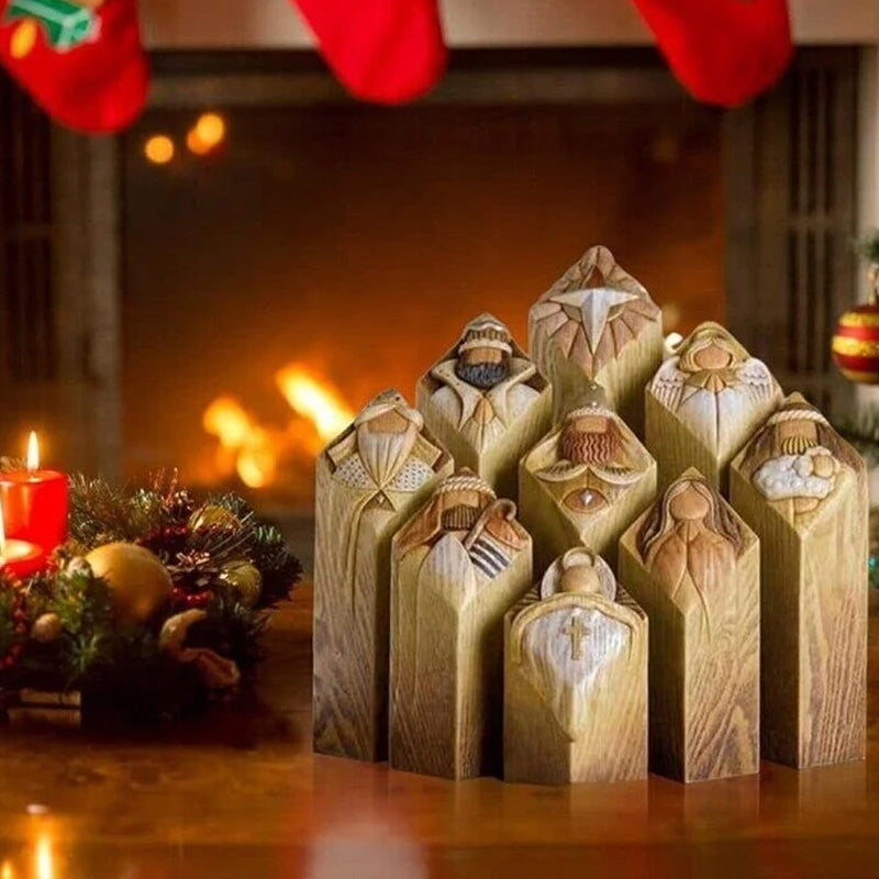 Norvo | Himmel Nativitets Tre Søyler Statuer