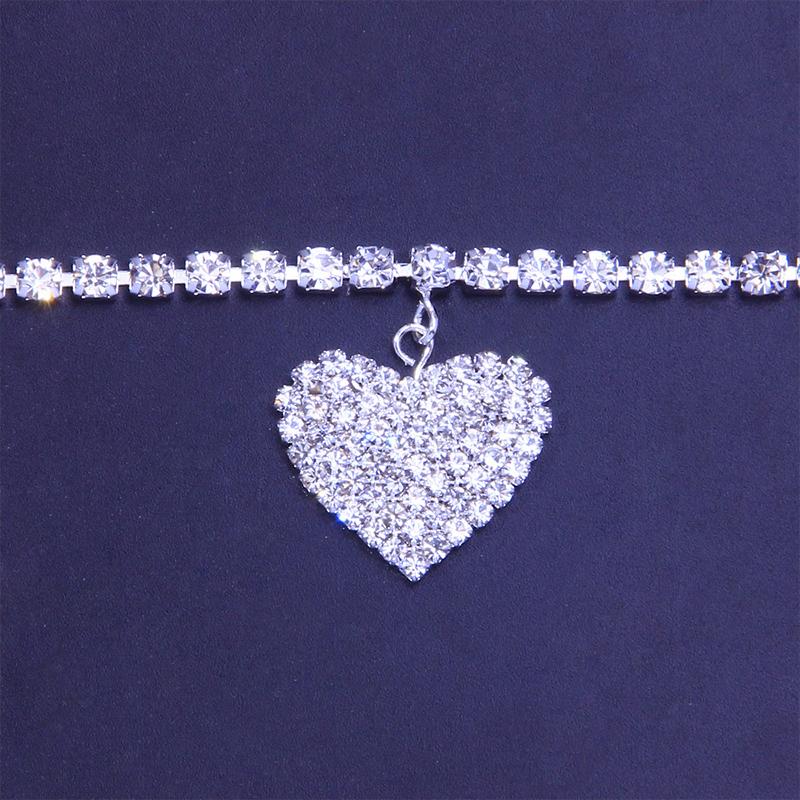 Skanto | Fashion Heart Rhinestone Ankelkjede